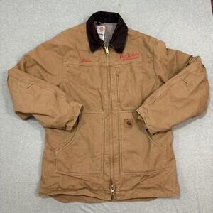 Carhartt C61 CML Mens Size Large L Tall Sherpa Embroidered Company Jacket Coat